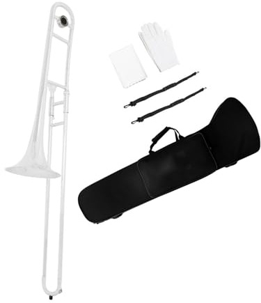 Bb Alto Zugposaune Für Anfänger Vermessingtes Instrument Mit Handschuh Set Goldene Posaune(Silver)