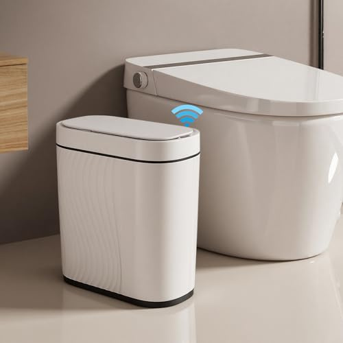 Dreamhigh 8L Mülleimer Mit Sensor, Sensor Mülleimer mit Deckel, Elektrischer Mülleimers Luftdichter, Automatischer Mülleimer IPX5 Wasserdicht für Schlafzimmer, Badezimmer, Küche, Büro