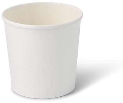 BIOZOYG Bio Einweg-Becher Speisebecher Papp-Becher To Go weiß I Kompostierbare Becher Suppen-Becher To Go Einweg Eisbecher Pappe I 25 stabile Karton-Becher 600 ml rund