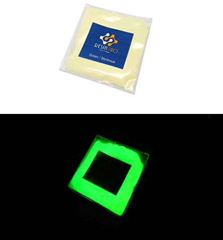 Un pigmento de base blanca que brilla en la oscuridad, aditivo en polvo luminiscente, verde, 20gr