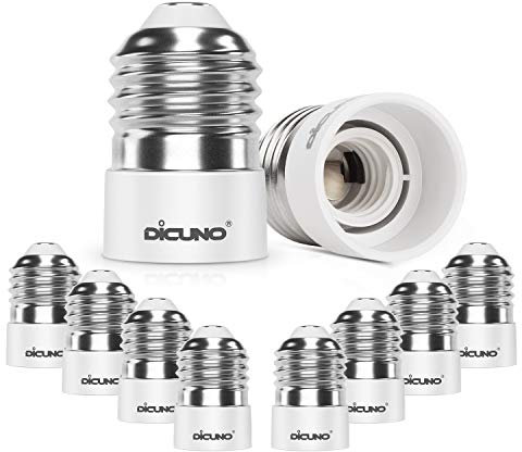 DiCUNO E27 vers E14 Adaptateur de douille de 10 pièces Adaptateur Convertisseur de douille de base de lampe de haute qualité pour ampoules LED et à incandescence et ampoules fluocompactes