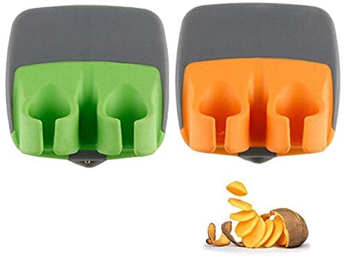 2 Pcs Hand Vegetable Peeler Palm Peeler Rubber Finger Grips Comfortable to Peel Pumpkin, Carrot, Cucumber, Potato and More