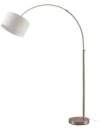 Lindby Stehlampe (Bogenleuchte) 'Railyn' (Modern) in Weiß aus Textil u.a. für Wohnzimmer & Esszimmer (1 flammig, E27) - Bogenlampe, Stehleuchte, Floor Lamp, Standleuchte, Wohnzimmerlampe