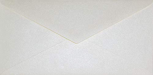Netuno 25 Briefumschläge Perlmutt-Creme DIN lang 110x 220 mm 120g Aster Metallic Cream lange Perlmutt-Umschläge schön DL metallisch-glänzende Kuverts für Einladungs-Karten Hochzeitskarten