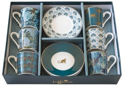 Easy life - easy life servizio caffe' set 6 tazzine con piattino in scatola regalo linea coffee mania jungle 126#jung