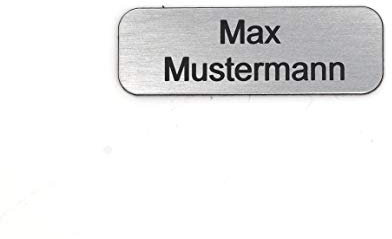 Gravurheim Briefkastenschild Türschild individuelle Gravur Name | selbstklebend - personalisiert | Kunststoff - Plastik | viele Farben und Größen (6x2cm Rechteck abgerundet, Silber-Schwarz)