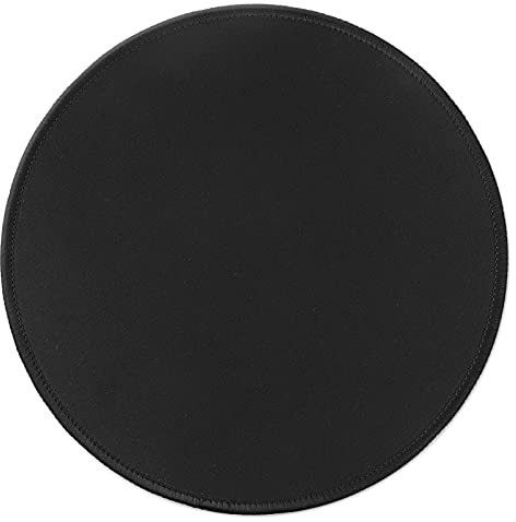 Hosimoln Alfombrilla de ratón Redonda impresión HD,Alfombrilla de ratón con Base de Goma Antideslizante con Borde Cosido,Alfombrilla de ratón Personalizada para Ordenador portátil-22cm Black