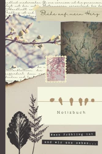 Notizbuch: Romantisches Notizbuch im Scrapbook-Design mit linierten Seiten ideal zum kreativen Schreiben oder Tagebuchführen