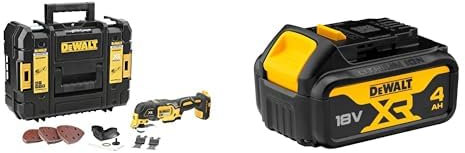 DEWALT - Multi-Cutter XR 18V - DCS355NT-XJ - L'Outil Multifonctionnel Oscillant & Batterie XR 18V 4 Ah Li-Ion - DCB182-XJ - Compatible Avec Tous Les Outils XR 18V Bricolage et Jardin DEWALT