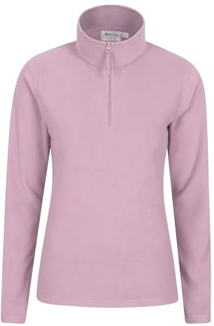 Mountain Warehouse Camber Polaire mi-zippé pour Femme - Pull Respirant Fin et Ultra-Chaud, Anti-Peluche, Pull-Over léger décontracté - Voyage, randonnée, Hiver, Sport Rose Clair XS