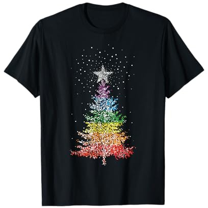 Weihnachtsbaum Christbaum Regenbogenfarben LGBTQ Pride T-Shirt