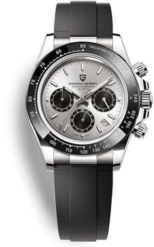 Pagani Design Herrenuhren Herren Quarzuhren Multifunktions-Chronographen Uhren Japan VK63 Quarzwerk Edelstahlgehäuse Keramiklünette 100 Meter wasserdicht Business Sport Uhren.