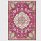 ARUGYTEI Teppich Kurzflor,120 x 170 cm, Wohnzimmerteppich, Schlafzimmer Esszimmer Kinderzimmer Deko, Fuchsia Blumengelbes Vintage Muster