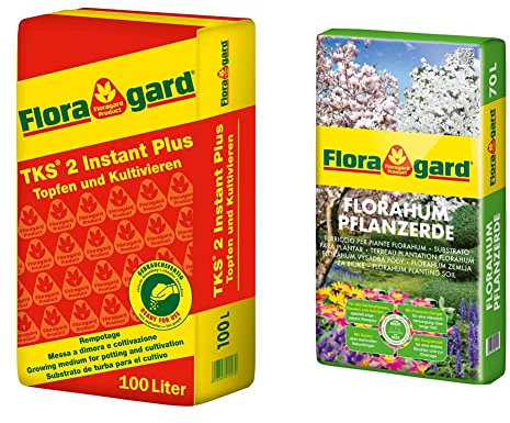 TKS 2 1 x 100 L - Universalerde für Gemüsepflanzen - Geheimtipp für Chilipflanzen & Florahum Pflanzerde 70 L • Universalerde • für Blumenbeete, Stauden, Sträucher, Gehölze und andere Gartenpflanzen