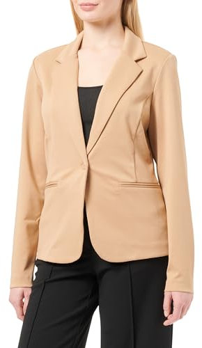 ICHI IHKATE BL Damen Blazer Kurzblazer Jacke Ein-Knopf-Blazer mit Stretch und Reverskragen, Größe:M, Farbe:Tannin (171320)