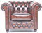 Chesterfield Sessel Brighton - The Brand | 1 Sitzer | 100% Leder, handgefertigt, Original Breite 100 cm (Antik Braun)