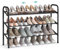 SONGMICS Schuhregal, Schuhständer, 3 Ebenen, Metallregal, verstellbar, Schuhe,Standregal, für Flur, Garderobe, Eingangsbereich, tintenschwarz LMR039B01
