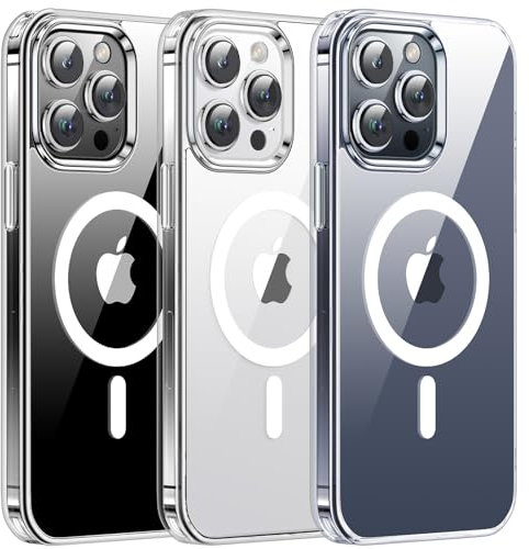 Meifigno Clear Magnetisch Hülle kompatibel mit iPhone 15 Pro, [Militärgeprüft & Kompatibel mit Magsafe], Harter PC mit weichen Kanten Schutzhülle für iPhone 15 Pro 6,1 Zoll, Transparent