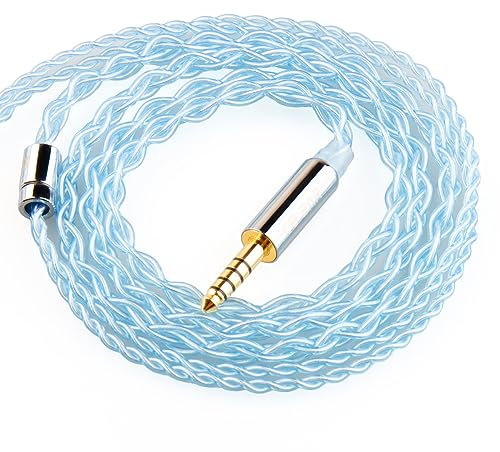 KBEAR ST6 In-Ear-Monitor-Upgrade-Kabel 4N 4-adriges versilbertes OFC IEM HiFi-In-Ear-Kopfhörerkabel MMCX für TIN T2PRO SE535 SE315 SE215 SE425 Timeless (4,4 mm, MMCX, blau)