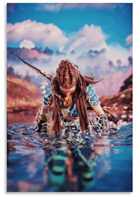 ENILSA Horizon Zero Dawn Cg ArtCanvas Poster, dekoratives Gemälde, Leinwand-Wandposter und Kunstdruck, modernes Familienschlafzimmer-Dekor-Poster, 30 x 45 cm