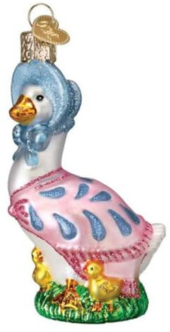 Old World Christmas Jemima Puddle-Duck Glass Blown Ornament for Christmas Tree, Handcrafted Holiday Decoration, Nursery Rhymes Collection