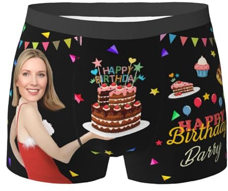 Naispanda Personalisiert Herrenhosen mit Foto und Text, Personalisierte Unterhose Männer Herrenhosen Personalisiert