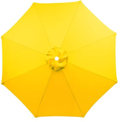 XQZMD Sonnenschirm Ersatzbezug, 2,7m 8 Rippen UV-Schutz Ersatz Baldachin Abdeckung, Sonnenschirm Überdachung Schirmbezug Sonnenschirm Ersatzteile für Terrasse Garten (Gelb-2,7 m/8 Rippen)