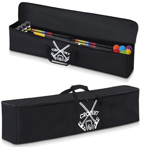 SilTriangle Krocket-Aufbewahrungstasche, Sporttasche, große Reisetasche mit Reißverschluss, Sportausrüstung, stabile Tragetasche mit Griffen für 6 oder 8 Spieler, nur Tasche