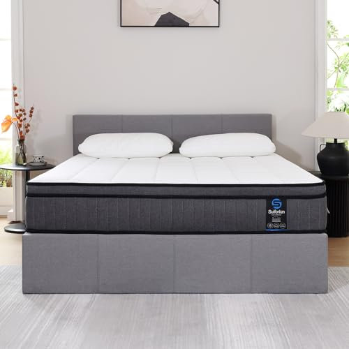 Suiforlun 160x200cm Matratze, Premium 7-Zonen-Gel-Memory-Schaum 26cm Höhe Federkernmatratze, ÖkoTex Zertifiziert(Härtegrad H3)