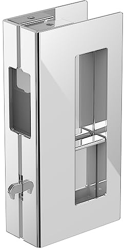 Privacy Pocket Door Pull with Lock, Wooden Sliding Door Handle for 1-3/8”Thickness Door Replace Old Or Damaged Pocket Door Hardware