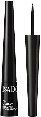 IsaDora Eyeliner Wasserfest Schwarz - Liquid Lidstrich Stift mit Wet-Look Finish - Leichtes Auftragen (Chrome Black)