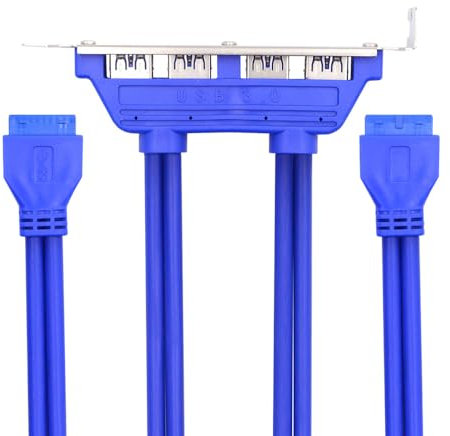 Xiwai Hub femelle USB 3.0 à 4 ports vers carte mère 20 broches avec support PCI 50 cm