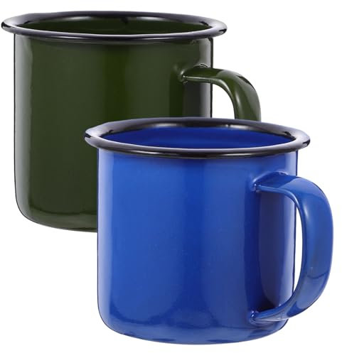 COLLBATH Ensemble De 2 Tasses À Eau Élégantes En Émail Avec Prise En Main Confortable Et Finition Lisse