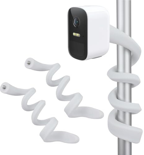 Flexible Halterung Kompatibel mit Eufy Cam 2C/2C Pro/3/3C, EufyCam 1/2/E, Blink Mini Pan Tilt Überwachungskamera, 2 Stück Flexible Kamera Halterung Masthalterung, Keine Bohrungen, Flexibler Ständer