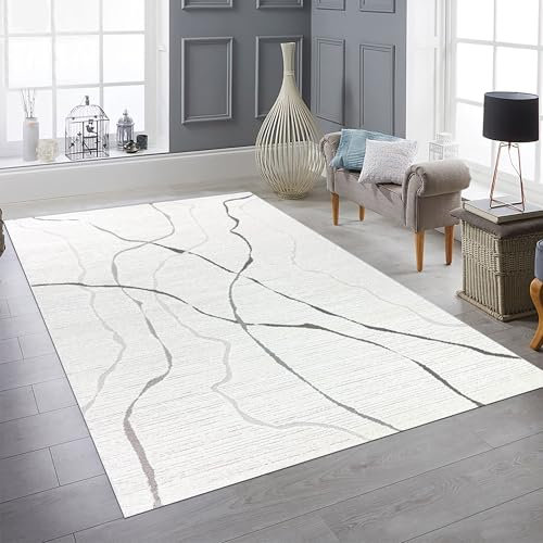 Teppich-Traum Teppich Hoch-Tief gemäldeähnlich abstrakt Beige 140x200 cm