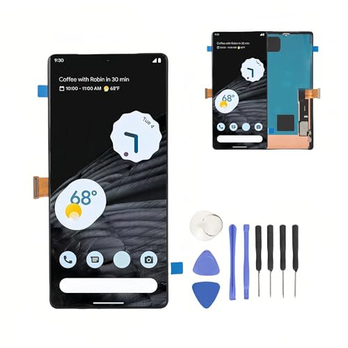 Culnflun Google Pixel 7 Pro Display 5G GP4BC GE2AE 6,7-Zoll-Telefon, organischer LED-Touchscreen, Digitizer-Baugruppe, Bildschirm-Ersatz, mit Werkzeug Rahmen Ersatzteil Reparatur Zubehör