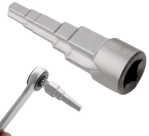PSFXBM Radiator Key, Universal Radiator Spanner, Radiator Valve Spud Wrench, Step Wrench with Square Socket 1/2 Inch Ratchet Drive Radiators for Multiple Sized Radiator Valves Removal