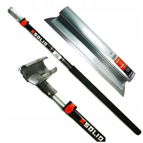 SOLID PROFI SET - Flächenspachtel edelstahl mit aluminium teleskopstange und stielaufnahme für spachtel - MADE IN EU (Flächenspachtel Set 55cm)