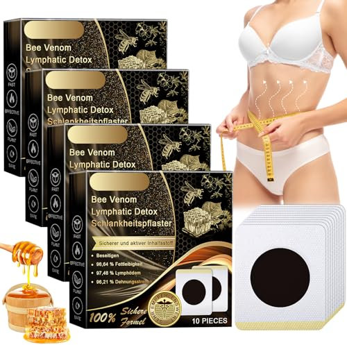 Abnehmen Pflaster Slimming Patch, 40 Stück Bienengift Lymphdrainage Schlankheitspflaster, Abnehmpflaster Abnehmen Fettverbrenner, Bienengift Pflaster Zum Abnehmen