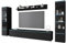 Modernes Wohnzimmermöbel Set mit LED Leuchten Schwarz Graphit TV Wohnwand & Couchtisch Set