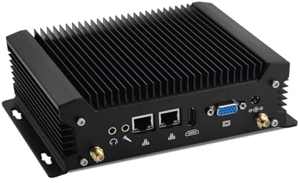 SJRC Lüfterlos Mini PC Industriell Core i3-8130U, DDR4 Barebone NO RAM/SSD/OS, 2 RS232 COM, Unterstützung Win/Linux/Opnsense, WiFi/BT, 4xUSB 3.0 4X USB 3.0, 2 x GbE RJ45 Realtek 8111H