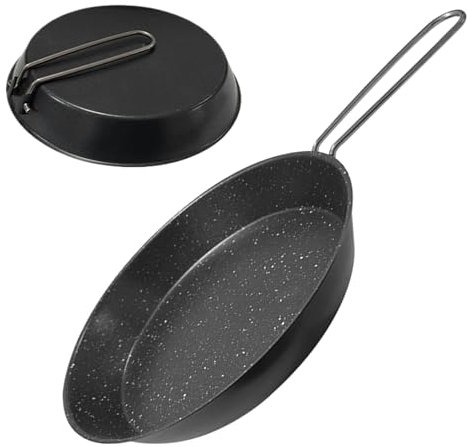 Matériel de Cuisson Compact avec Manche Pliant Antiadhésif - Poêle De Camping, Marmite Extérieure 20 cm Avec Poignée Pliante pour Dortoir Cuisine Four Extérieur Maison Randonnée Pique-nique Voyage