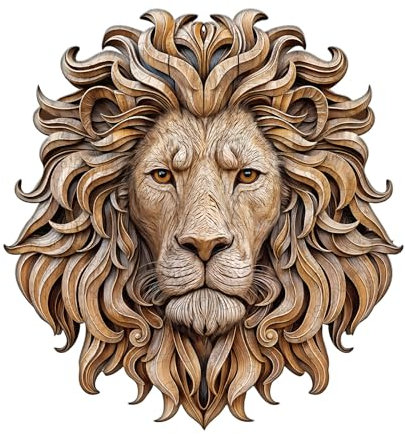 Wooden Puzzles for Adults,Woodcarved lion Jigsaw Puzzles for Adults, Wooden Puzzle for Family Game and Birthday Gift Idea for Friends (34 * 32.3cm,230pcs)