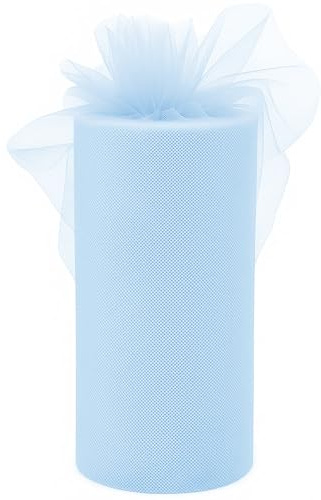 Tülle Roll Meterware 92m x 30cm - Tüllstoff & Netzstoff für Kreative DIY-Projekte Handarbeiten, Festdekoration & saisonale Deko, Karnevalskostüme Tüllband in HellBlau