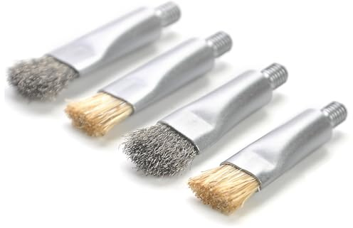 4Pcs Antistatic Wire Brushes Replacement Heads For Phone Motherboard IC Glues Removal And PCB Cleaning Repair Tools Soft Bristles Cleaning Brush