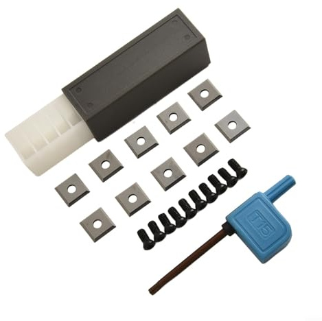 Yhenlovtt 10pcs Square Carbide Inserts For Wood Planer Cutter 12x12x1 5mm Size With 35 Degree Bevel 4 Cutting Edges Suitable For CNC Router And Woodworking Tools