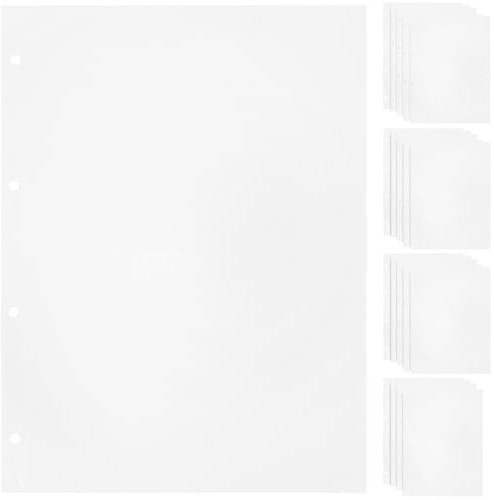 Transparente Pp Fotoseiten als Nachfüllung für Fotoalbum, 20 Stück | 2-fach Einlagen im 4-ring Design, Weiß, Zubehör für Fotoalben, zum Ordnen von Fotos und Sammlerstücken