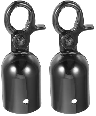 MUSISALY Embout Corde 30mm en Alliage de Zinc Noir, Butée de Fin de Corde Réutilisable pour Barrières, Hôtels et Aéroports, Lot de 2 Pièces Élégantes et Résistantes