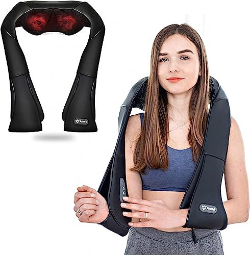 Aront Nackenmassagegerät mit Wärmefunktion,Shiatsu Massagegerät mit 3D-Massage von tiefem Gewebe,Muskelschmerzlinderung für Nacken, Rücken, Schulter, Beine, Füße-massagegerät mit wärmefunktion