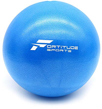 Fortitude Sports Yoga-Ball 25 cm, Mini-Gymnastikball für Pilates, Yoga, Fitness, Stabilität und Physiotherapie, Mini-Pilates-Ball mit aufblasbarem Strohhalm - blau